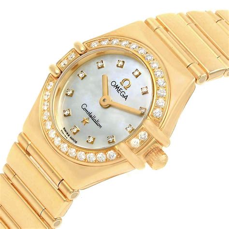 omega constellation my choice ladies 18k yellow gold diamond watch